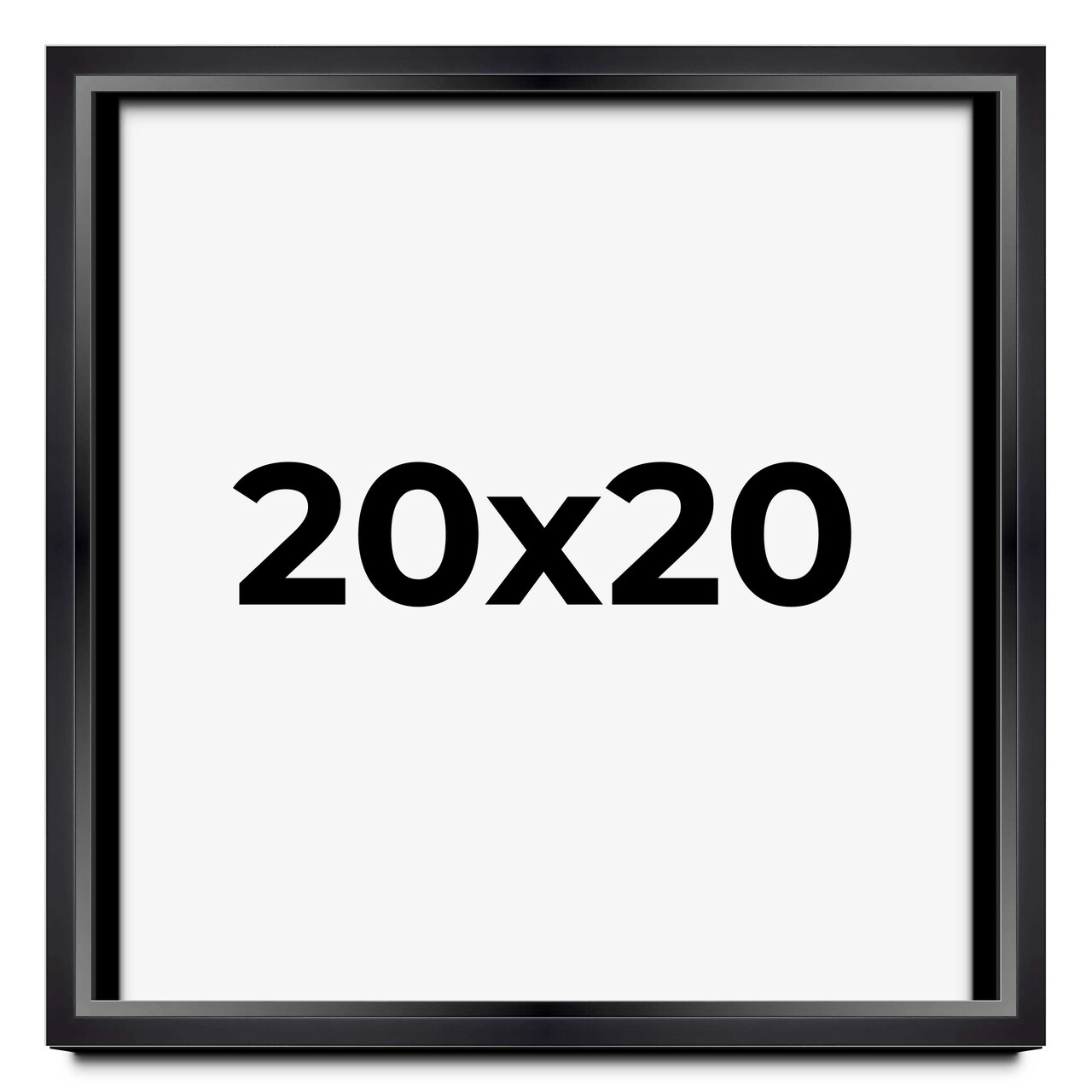 Square Minimalist Shadow Box Black Picture Frame - UV Acrylic, Backing, Hanging Hardware